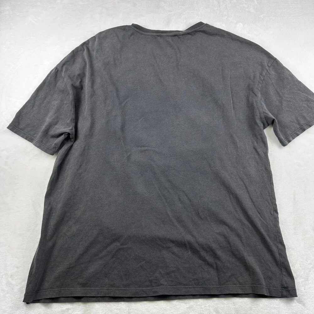 Zara Womens Distressed T-Shirt Sz S Big Bird Mona Lisa Graphic T-Shirt D.Gray - Picture 7 of 8
